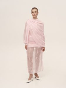 Спідниця з драпіруванням із сітки 2